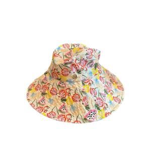 Steve Madden Cotton‎ Fruit Print Floppy Tie Packable Sun Hat One Size